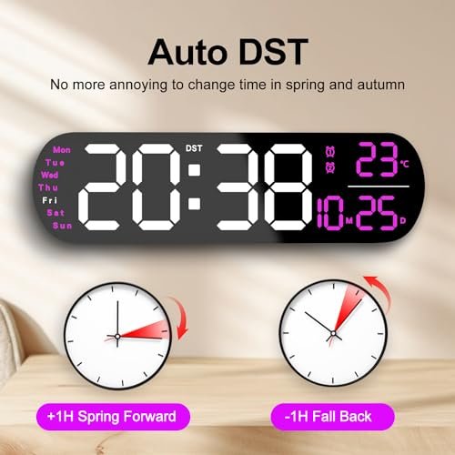 13.7" LED Wall Clock with Remote & Night Light