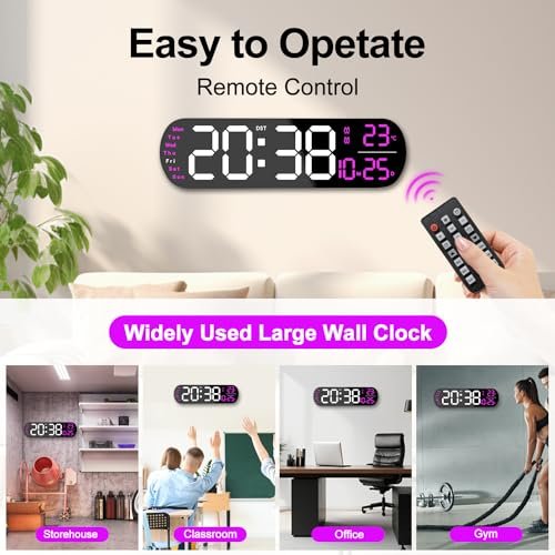 13.7" LED Wall Clock with Remote & Night Light