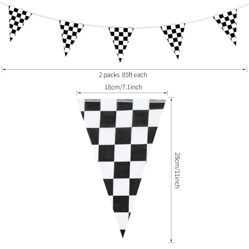 170ft Checkered Flag Banner for Race Car Parties