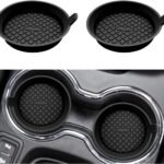 2 PCS Non-Slip Silicone Car Cup Coasters - Black