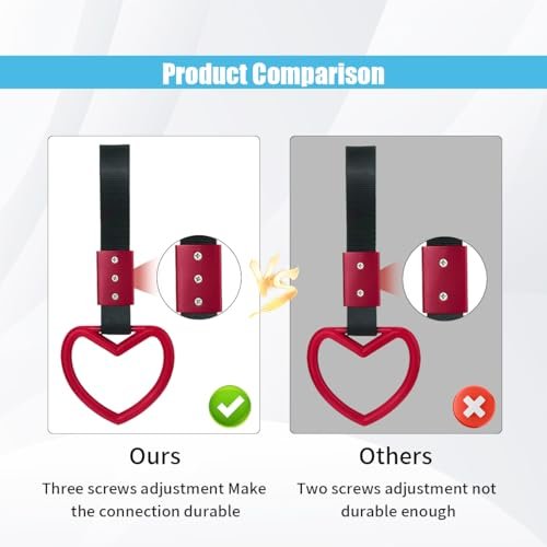 2PCS Heart-Shaped Car Handle Straps – Cute & Functional!