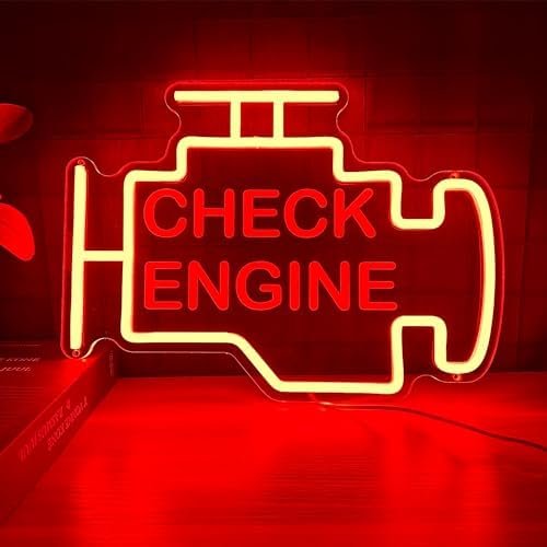 Check Engine Neon Sign - Dimmable LED Wall Art