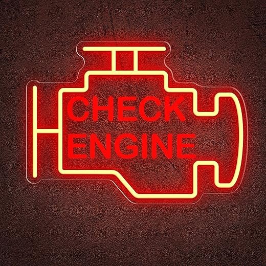 Check Engine Neon Sign - Dimmable LED Wall Art