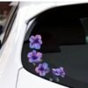 Elegant Purple Hibiscus Car Decal - Waterproof Flower Stickers