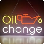 Eye-Catching Oil Change Neon Sign with Dimmable Switch