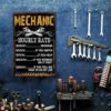 Funny Mechanic Hourly Rate Vintage Metal Wall Sign