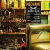 Funny Mechanic Hourly Rate Vintage Metal Wall Sign