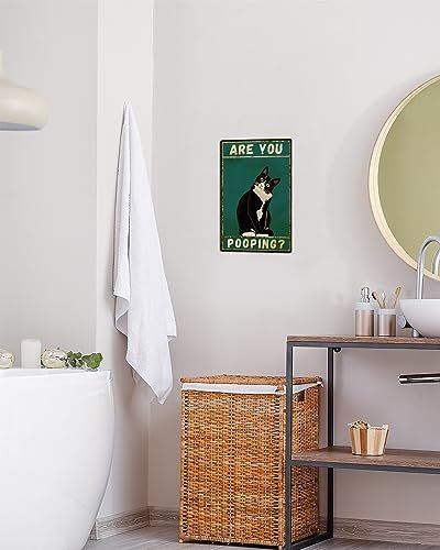 Funny Tuxedo Cat Bathroom Sign - Vintage Wall Decor