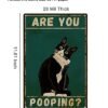 Funny Tuxedo Cat Bathroom Sign - Vintage Wall Decor