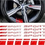 Reflective Red Car Decal Stickers - 14 PCS Sport Logos