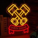 Vibrant Check Engine Neon Sign for Garage Décor