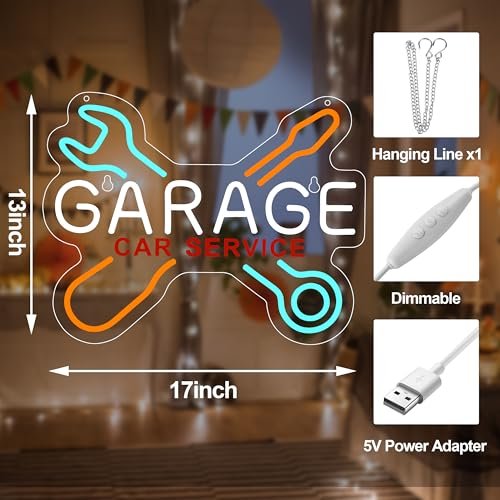 Vibrant Garage Car Service LED Neon Light Sign