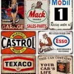 Vintage Metal Garage Signs - Perfect Man Cave Decor