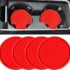 ZSDY Red Silicone Car Cup Coasters - 4PCS Non-Slip