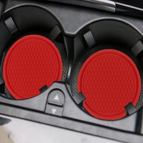 ZSDY Red Silicone Car Cup Coasters - 4PCS Non-Slip